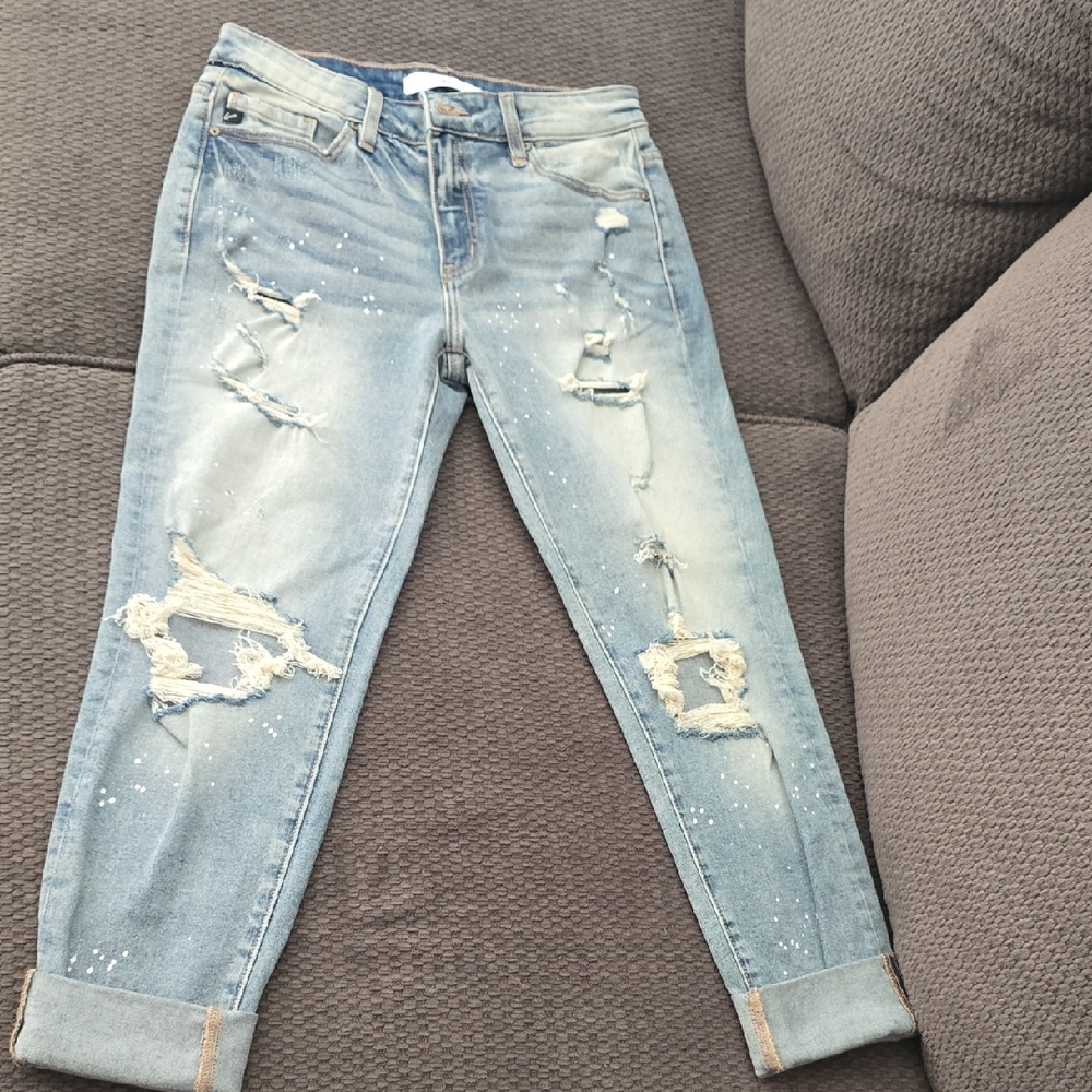 KanCan Light Blue Distressed Boyfriend Jeans